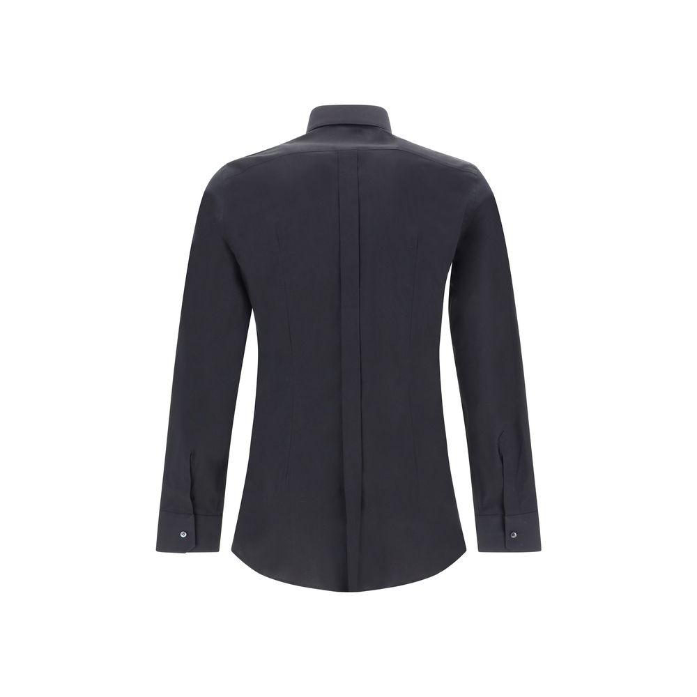 Dolce & Gabbana Black Elastane Dress Shirt