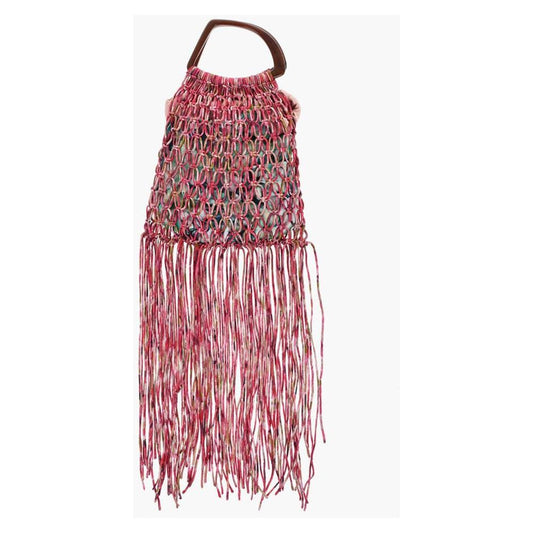 Dries Van Noten Mesh hand Bag With Maxi Fringes