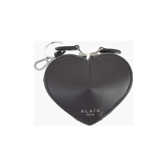 Alaïa Leather HEART Zipped Wallet with Carabiner