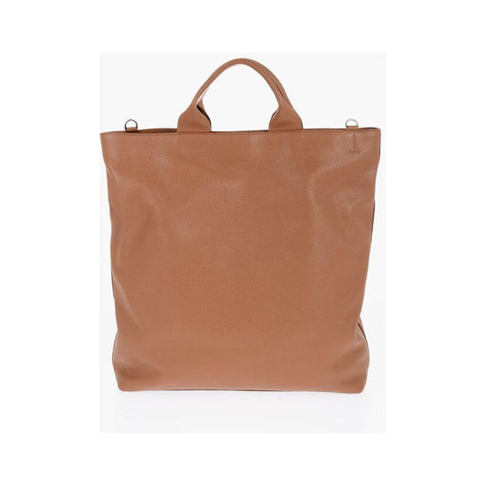 Jil Sander Textured Leather Tote Bag with Tape Shoulder Strap