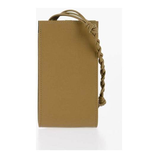 Jil Sander Leather Phone Case with Woven Shoulder Strap