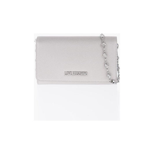 Moschino LOVE Saffiano Faux Leather Wallet with Removable Chain
