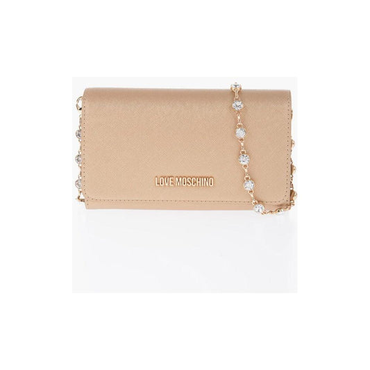 Moschino LOVE Saffiano Faux Leather Wallet with Removable Chain