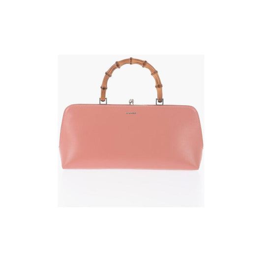 Jil Sander Leather Handbag With Bamboo Handle