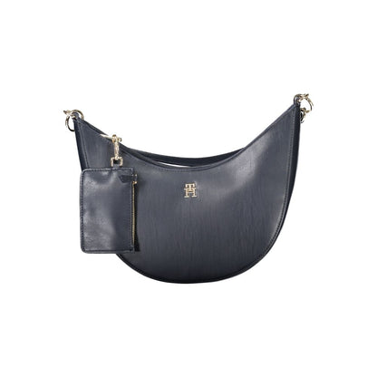 Tommy Hilfiger Blue Polyethylene Women Handbag with detachable coin purse and zip closure, showcasing luxury and practicality.