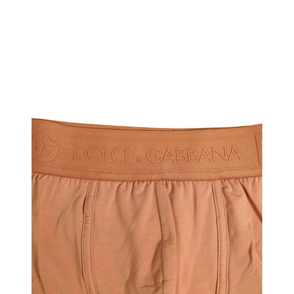 Dolce & Gabbana Brown Cotton Stretch Regular Boxer Underwear