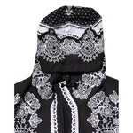 Dolce & Gabbana Black Bandana Print Hooded Bomber Jacket JKT41454-58