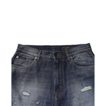 Dolce & Gabbana Blue Washed Tattered Cotton Men Jeans PAN76449-46