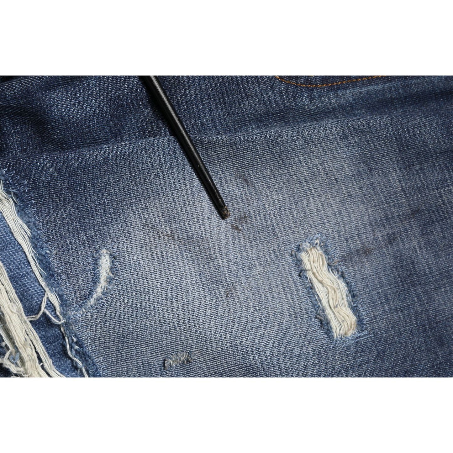 Dolce & Gabbana Blue Washed Tattered Cotton Men Jeans PAN76449-46
