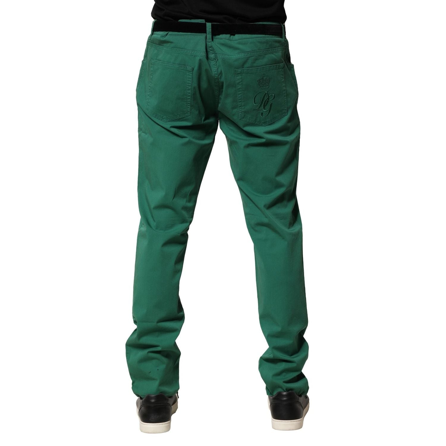 Dolce & Gabbana Green Cotton Stretch Skinny Men Denim Jeans