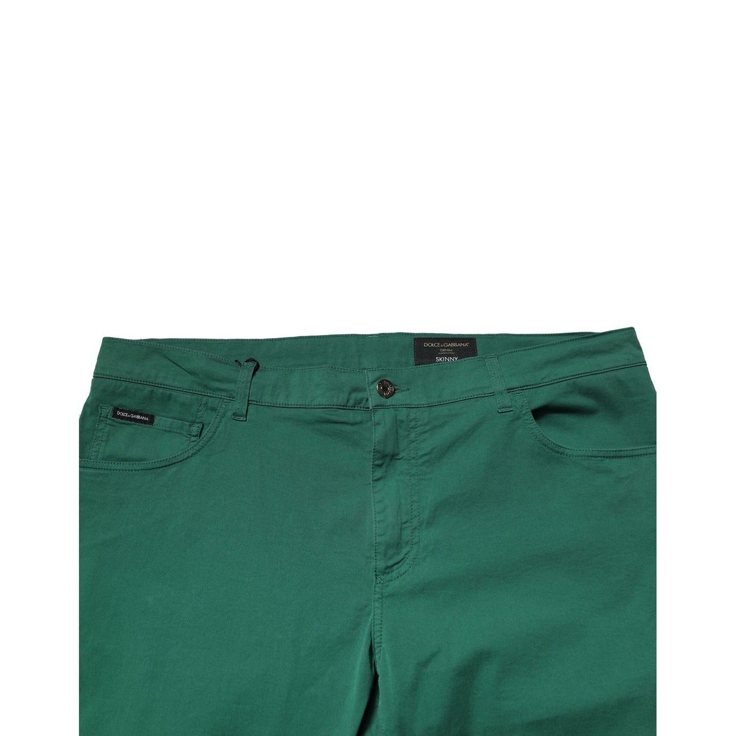 Dolce & Gabbana Green Cotton Stretch Skinny Men Denim Jeans