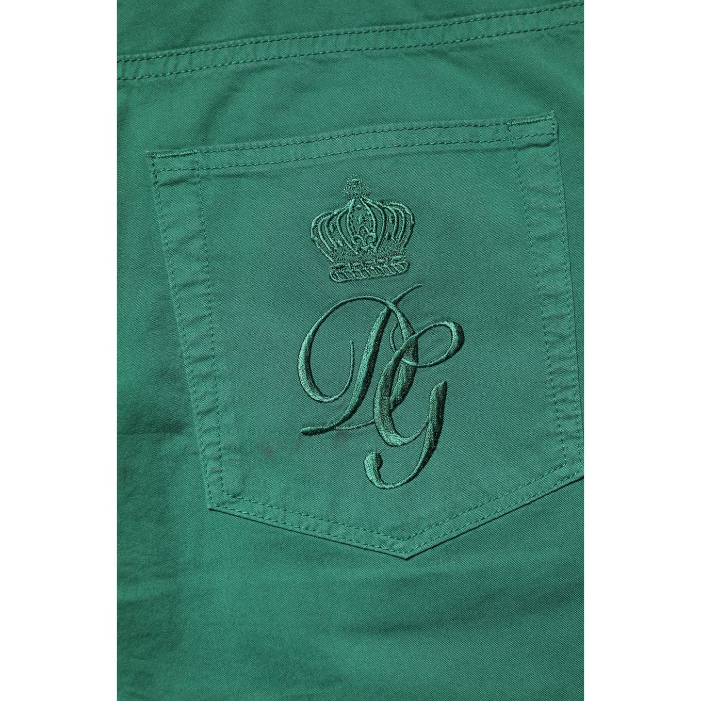 Dolce & Gabbana Green Cotton Stretch Skinny Men Denim Jeans