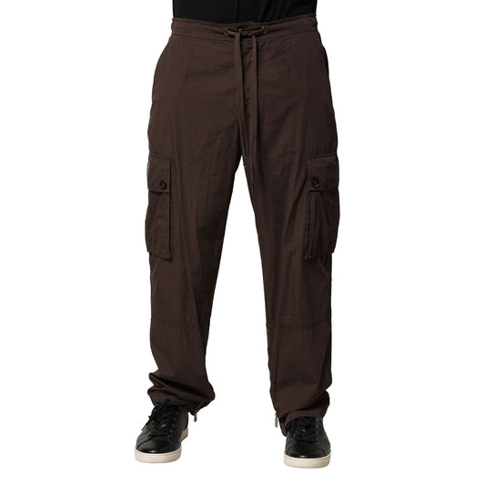 Dolce & Gabbana Brown Cotton Cargo Jogger Men Pants PAN76463-50