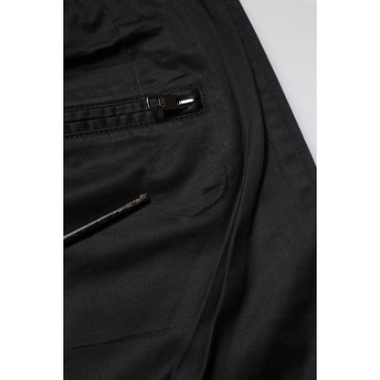 Dolce & Gabbana Black Cotton Mid Waist Jogger Pants