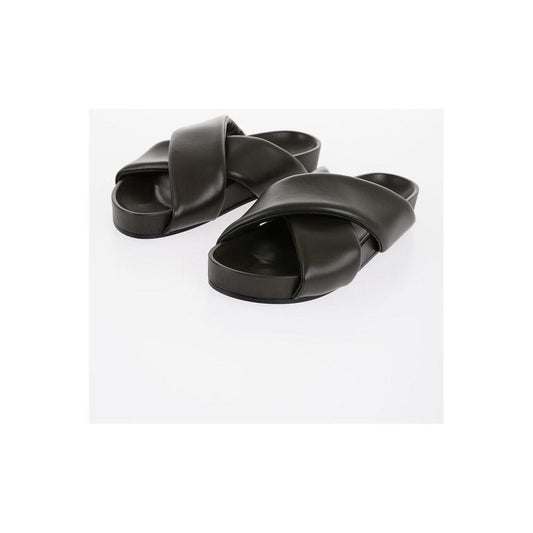 Jil Sander Criss Cross Designed Leather Sandals