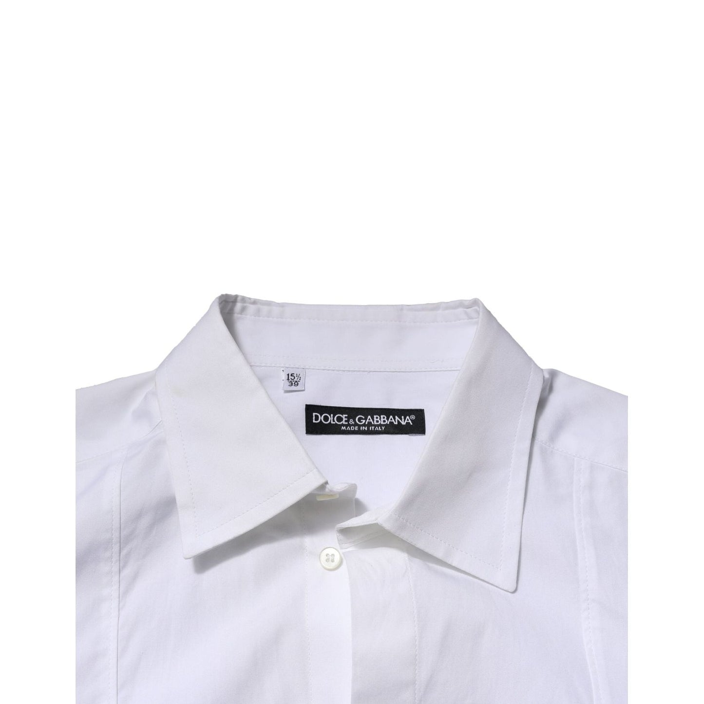 Dolce & Gabbana White Poplin Cotton Formal Men Dress Shirt TSH90685-38