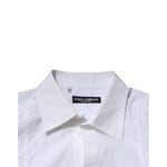 Dolce & Gabbana White Poplin Cotton Formal Men Dress Shirt TSH90685-38