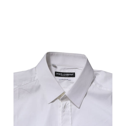 Dolce & Gabbana White GOLD Long Sleeves Dress Formal Shirt
