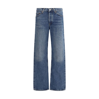 Agolde Blue Cotton Straight-Leg Jeans