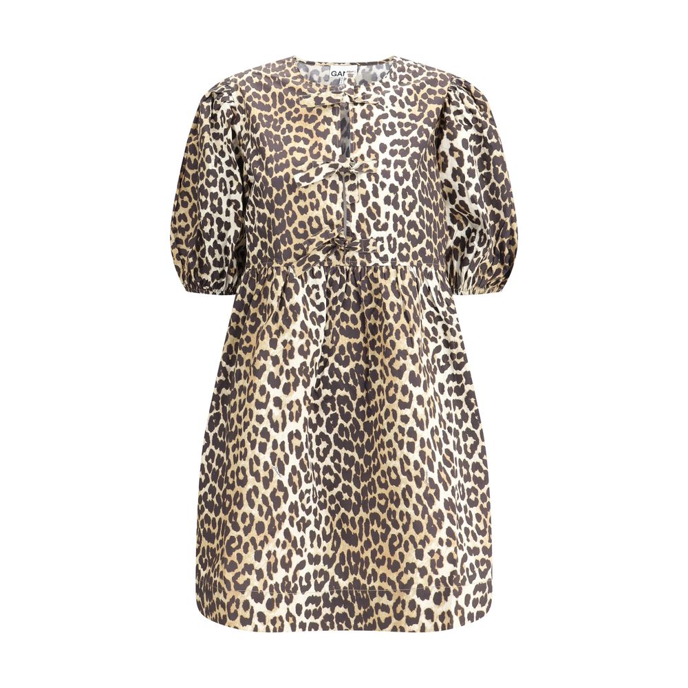 Ganni Brown Cotton Casual Dress