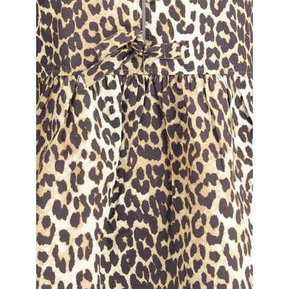 Ganni Brown Cotton Casual Dress