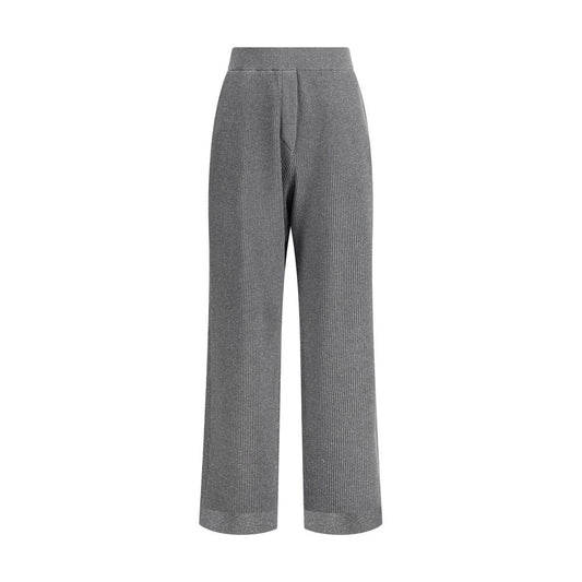 Brunello Cucinelli Gray Cotton Casual Pants with elastic waistband and side pockets for a comfortable and stylish fit, season AW25.