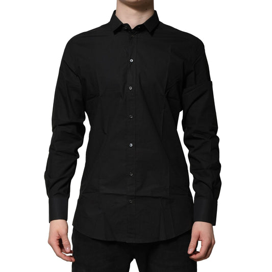 Dolce & Gabbana Black GOLD Long Sleeves Dress Formal Shirt