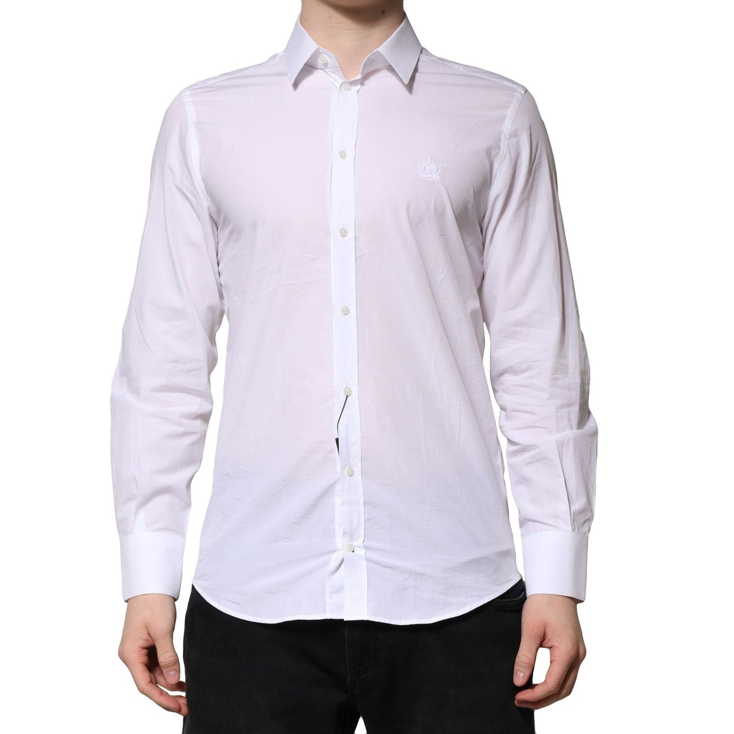 Dolce & Gabbana White MARTINI Long Sleeves Men Formal Shirt