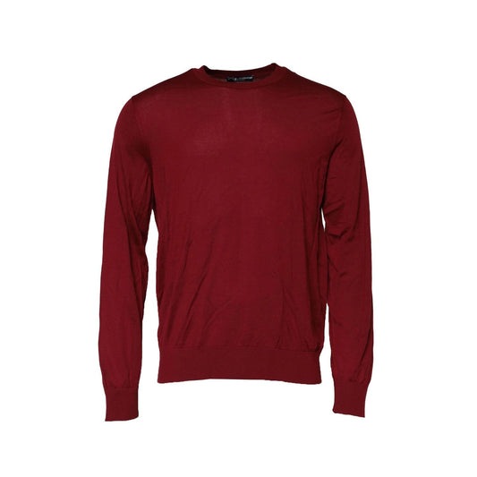 Dolce & Gabbana Maroon Cashmere Crew Neck Sweatshirt Sweater TSH90529-54
