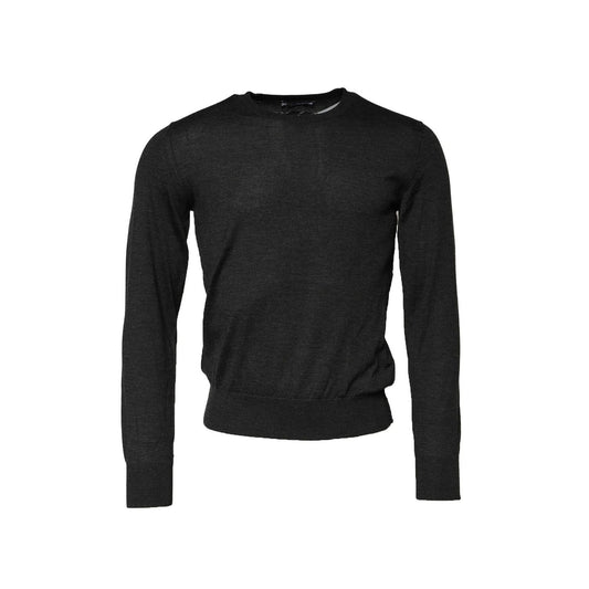Dolce & Gabbana Gray Cashmere Crew Neck Sweatshirt Sweater