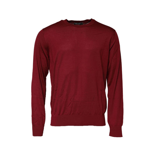 Dolce & Gabbana Maroon Cashmere Crew Neck Sweatshirt Sweater TSH90549-54
