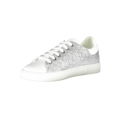 Emporio Armani Silver Leather Women Sneaker