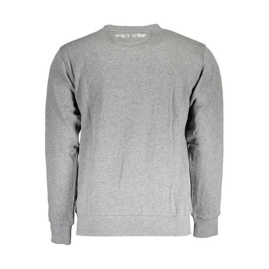 La Martina Gray Cotton Men Sweater LA-17167-S