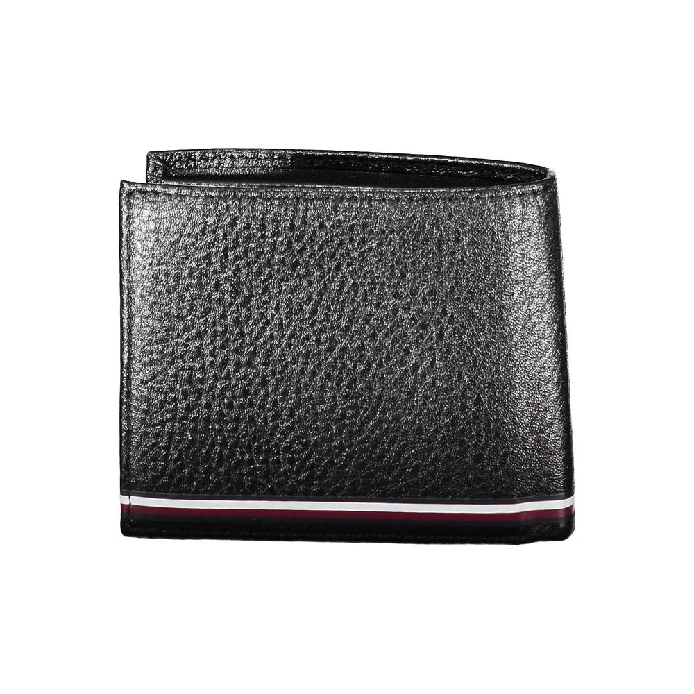 Tommy Hilfiger Black Leather Men Wallet with iconic logo and sleek design
