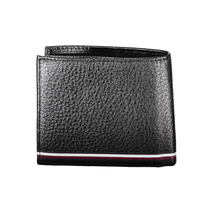 Tommy Hilfiger Black Leather Men Wallet with iconic logo and sleek design