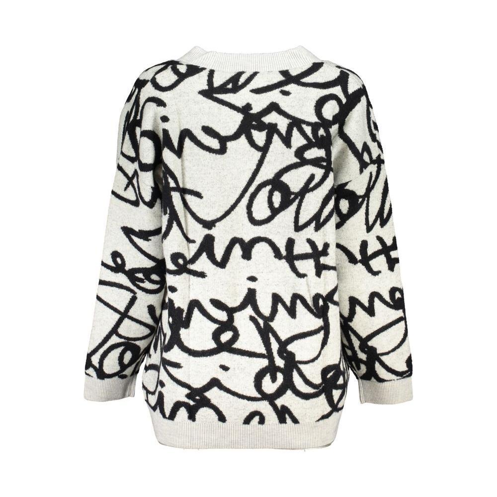 Desigual Chic Contrasting V-Neck Cardigan DE-24890-L