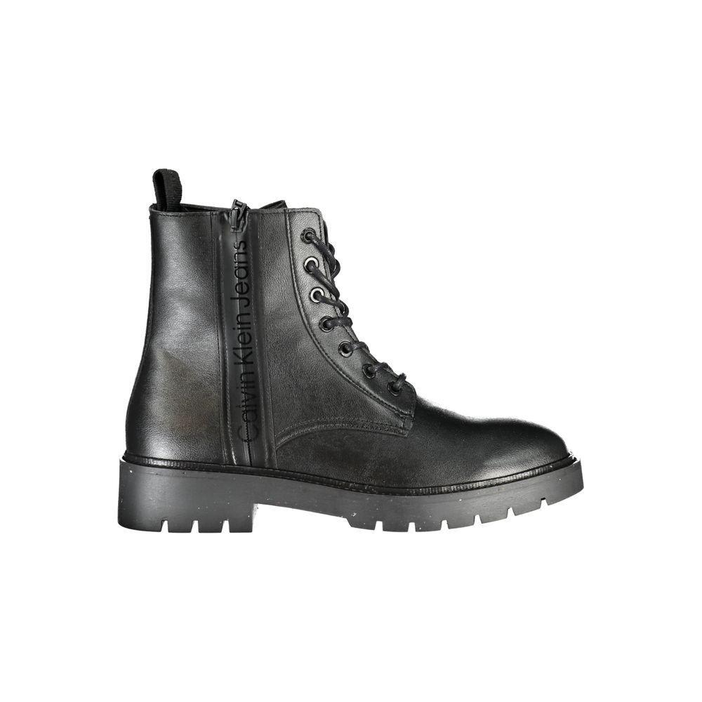 Calvin Klein Sleek Black Ankle Boots with Laces and Zip Detail CA-25018-EU46