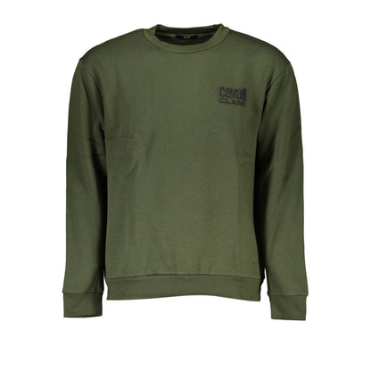 Cavalli Class Green Cotton Men Sweater