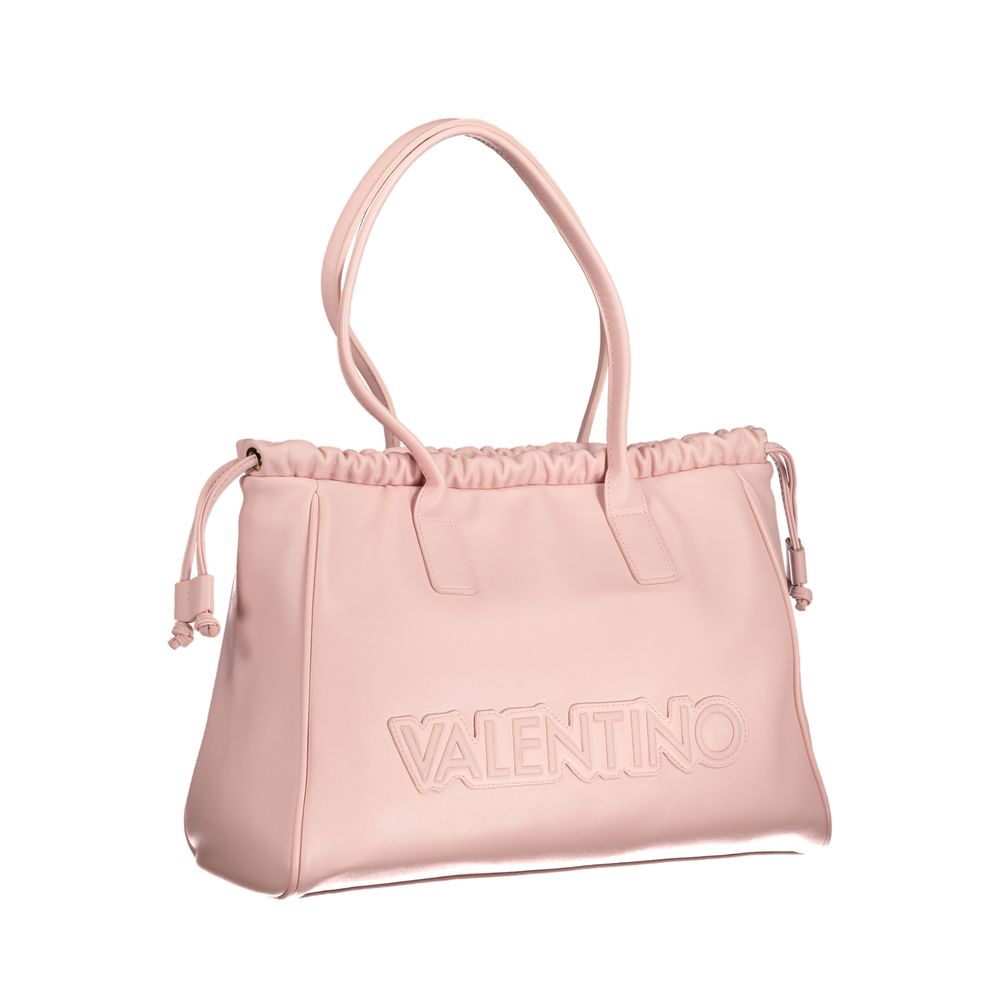 Mario Valentino Pink Polyethylene Handbag with logo, zip and drawstring closure, two shoulder handles, internal pocket and phone holder space