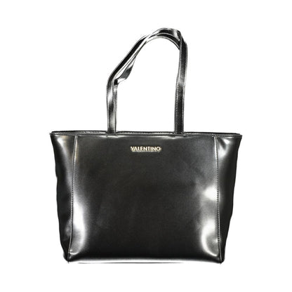 Mario Valentino Black Polyethylene Women Handbag with dual handles and sleek design