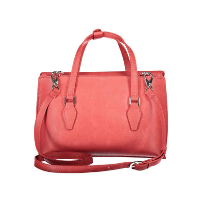 Mario Valentino Red Polyethylene Women Handbag with adjustable shoulder strap and dual handles, showcasing elegant functional design.