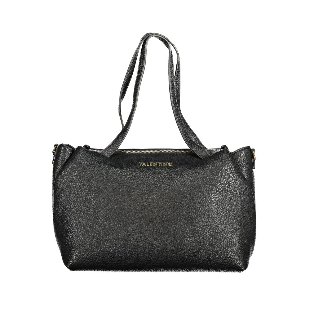 Mario Valentino Black Polyethylene Women Handbag with dual handles and zip closure
