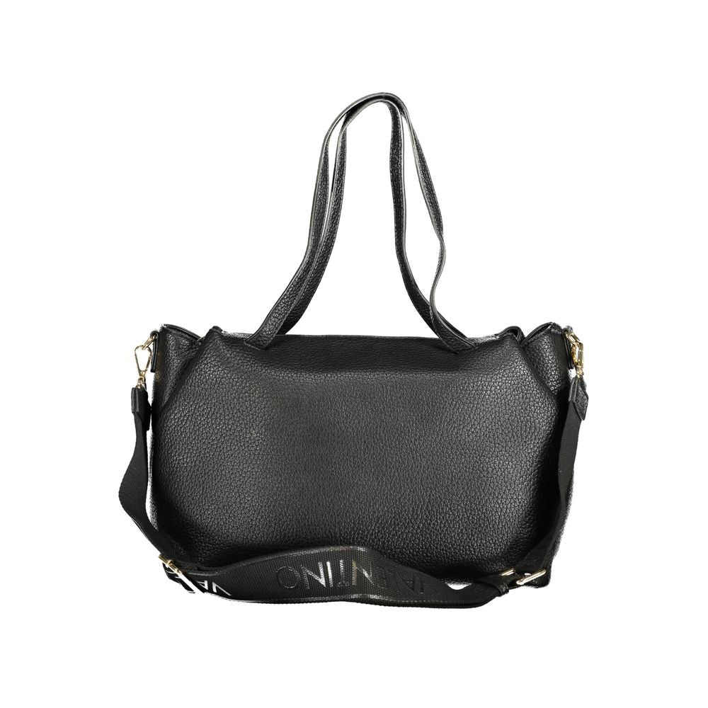 Mario Valentino Black Polyethylene Women Handbag with dual handles and adjustable strap