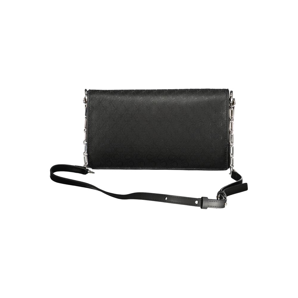 Calvin Klein Black Polyester Women Handbag with elegant strap and spacious compartments, perfect for stylish functionality.