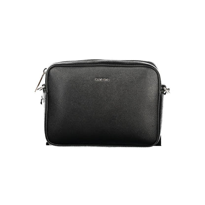 Calvin Klein Black Polyethylene Women Handbag with adjustable strap and logo detail