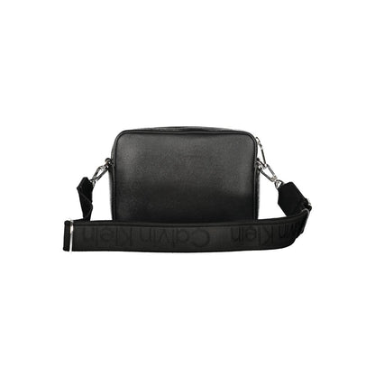 Calvin Klein Black Polyethylene Women Handbag with adjustable strap and logo, chic shoulder bag design.