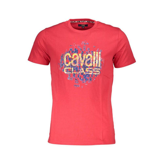 Cavalli Class Red Cotton Men T-Shirt CA-36868-XL