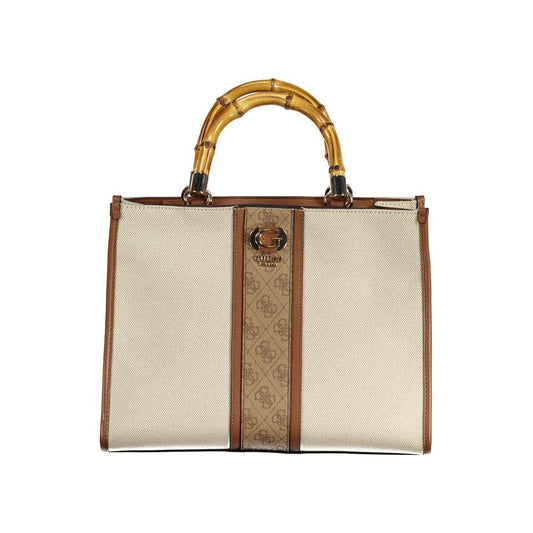 Guess Jeans Beige Cotton Handbag