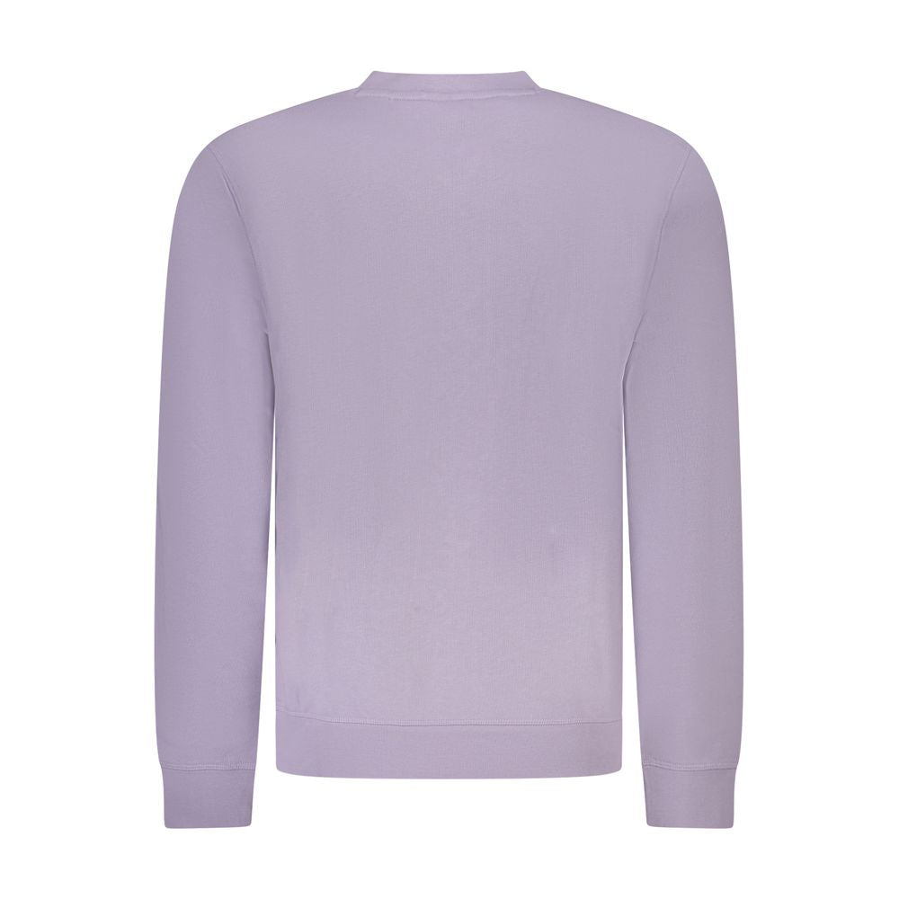 Hugo Boss Purple Cotton Men Sweater, back view, showcasing the stylish and comfortable design ideal for modern style enthusiasts.
