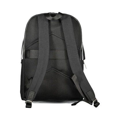 Back view of Calvin Klein Black Polyester Men Backpack with adjustable straps.